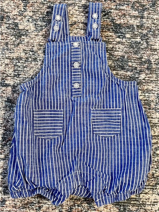 Cat & Jack Other - Cat & Jack Blue and White Striped Baby Overall Romper